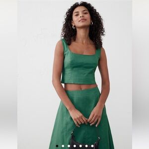 Banana Republic Factory green matching set (tank + skirt)